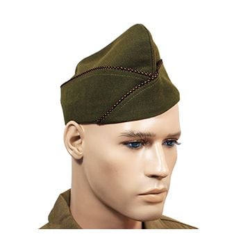 WW2 US Issue Type Garrison Cap - Orange and Black Piped Thumbnail
