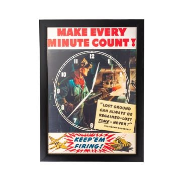 WW2 US Make EVery Minute Count A4 Framed Print