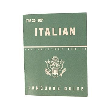 This view shows the front of the language guide. Thumb