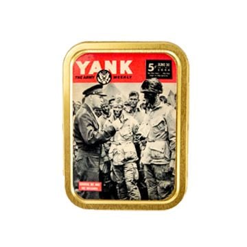 This view shows the front of the WW2 Yank Magazine June 30th 1944 Metal Tin. Thumbnail
