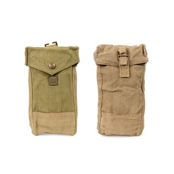 This view shows the front of the Belgian OD Magazine Pouch Small Used. Thumbnail
