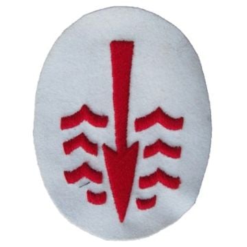 WW2 Kriegsmarine Underwater Specialist Trade Badge - red on white