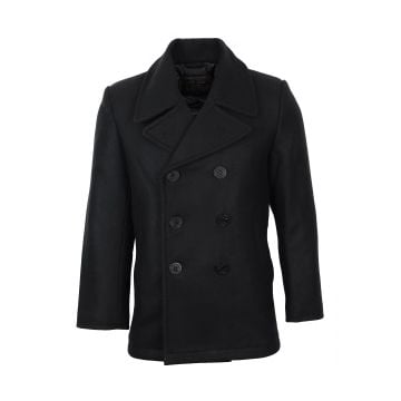 US Navy Pea Coat - Black - Thumbnail showing the front of the jacket.