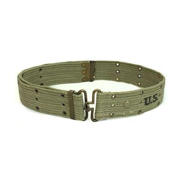 WW2 US Olive Pistol Belt - Brass
