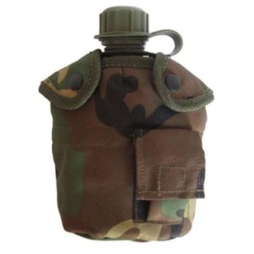 Woodland Camo Water Bottle With Cup and Cover