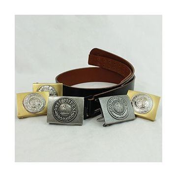 German Black Leather Belt and WW1 Buckle Thumbnail
