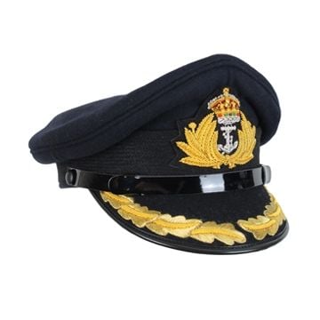WW2 British Royal Navy Visor Cap - With Oakleaves - Blue Thumbnail