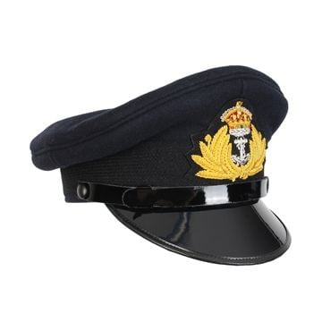 WW2 British Royal Navy Visor Cap - Without Oakleaves - Blue Thumbnail