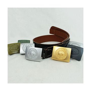 WW2 German Black Leather Belt and Buckle Thumbnail