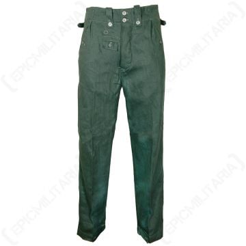 German M42 Summer HBT Drill Trousers Worn
