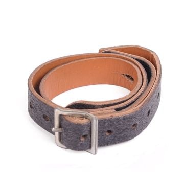 WW2 German Helmet Chin Strap - Black Leather Thumbnail