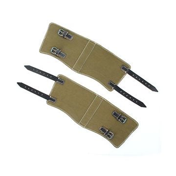 WW2 German Olive Gaiters - Black Leather