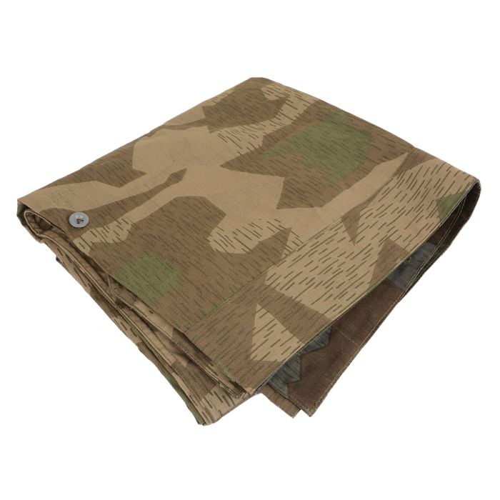 This view shows the front of the WW2 German Reversible Zeltbahn - Splinter Camo
