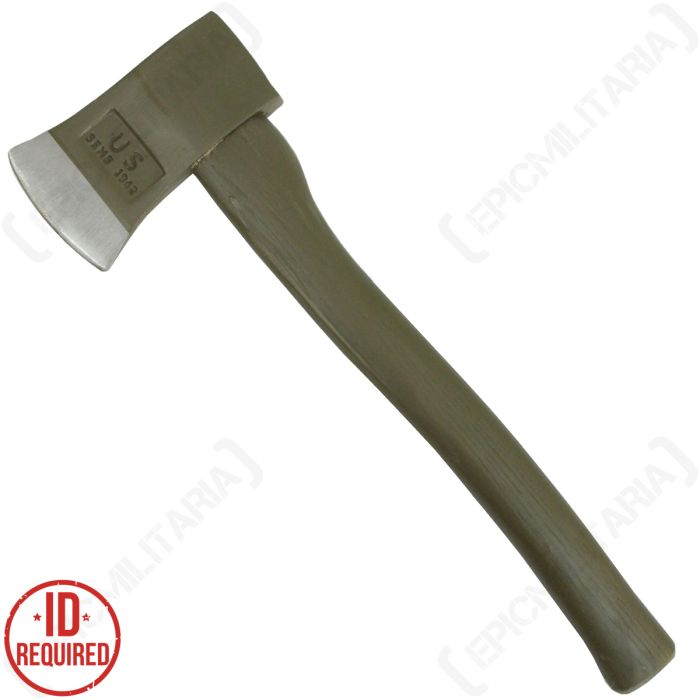 Side view of green US WW2 Axe