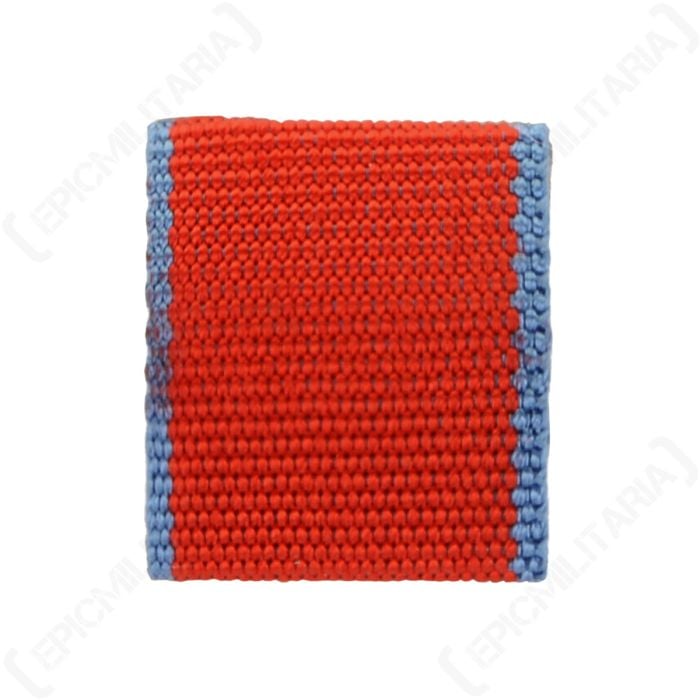 Red and blue woven ribbon