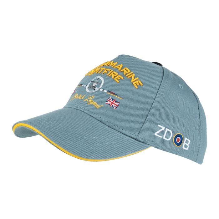 This view shows the front of the British Supermarine Spitfire Baseball Cap.