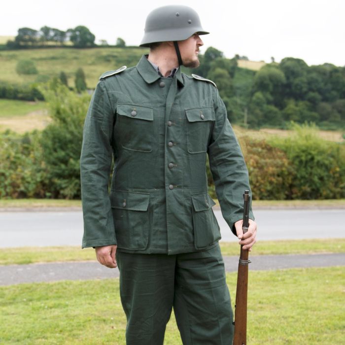 ドイツ軍　tunic M43 Reed Green HBT Drill Tunic - Epic Militaria