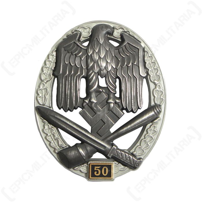 WW2 German Numbered General Assault Badge - 50