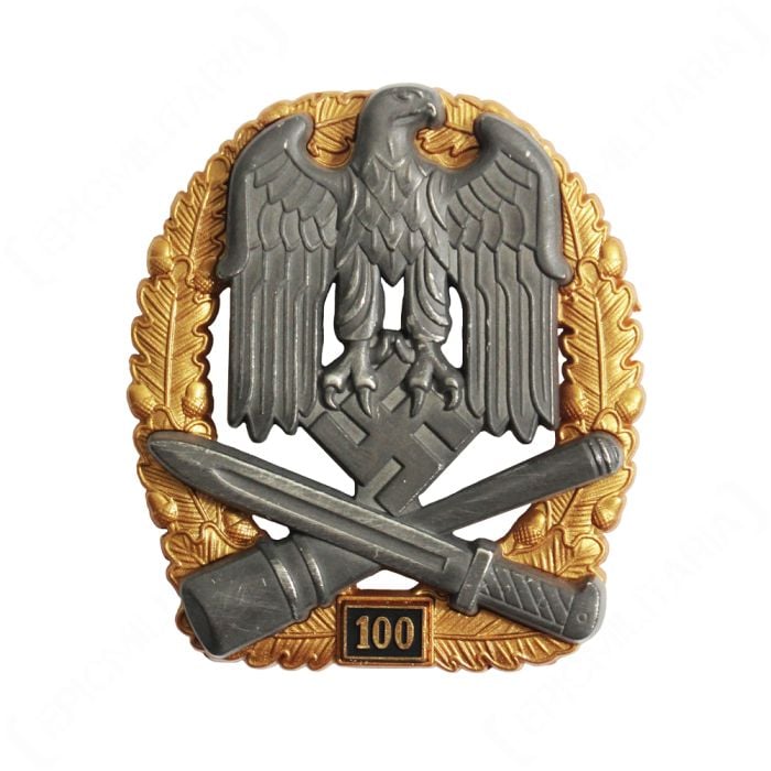 WW2 German Numbered General Assault Badge - 100