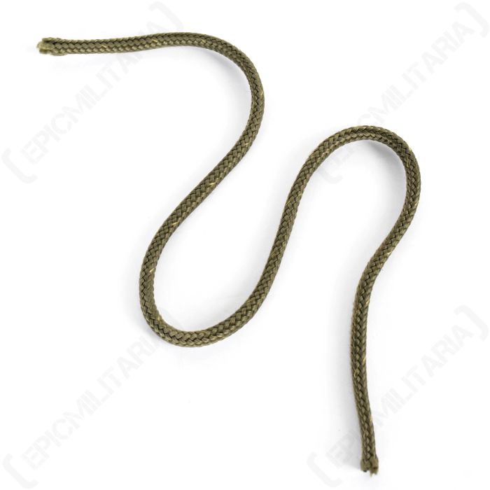 Top view of round green shoelace