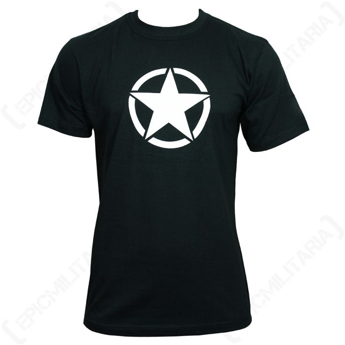 Black US Military Star T-Shirt