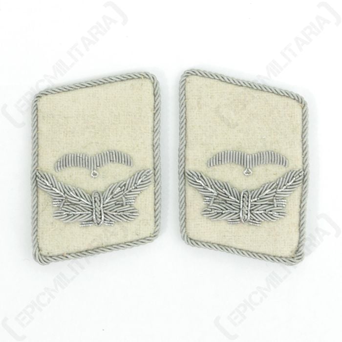 Luftwaffe HG Division Leutnant Collar Tabs - White