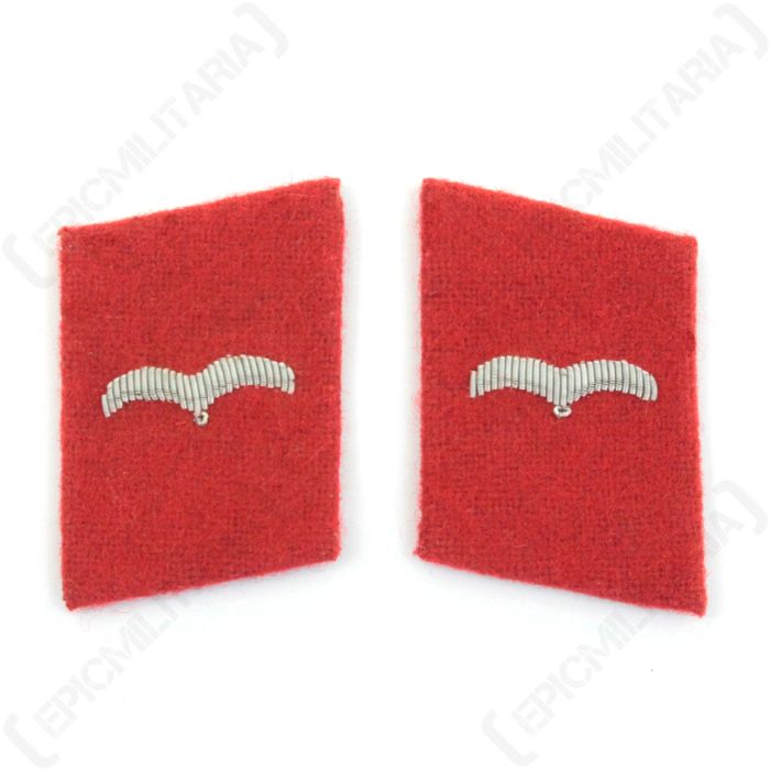 Luftwaffe Flak Division Flieger Collar Tabs - Red