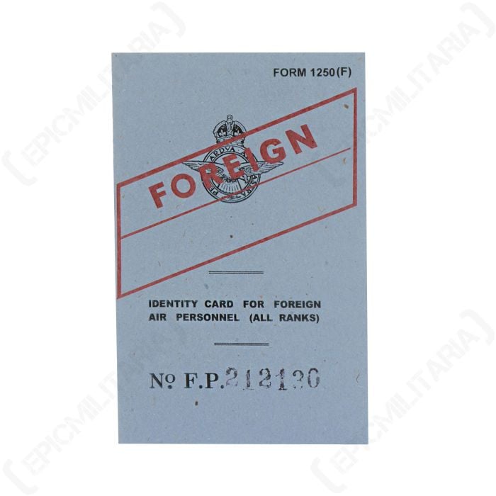Front view of blue card with black text on the front