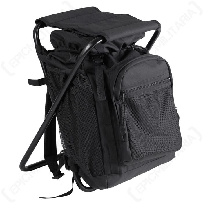 Backpack With Integrated Chair - Black