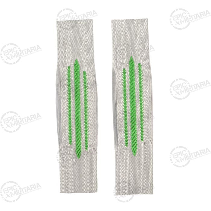 This view shows the front of the Polizei Bevo Litzen Collar Tabs - Light Green.