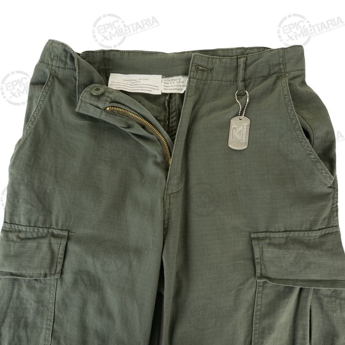 Vietnam War OD Green Rip-Stop Jungle Fatigue Pants Reproduction