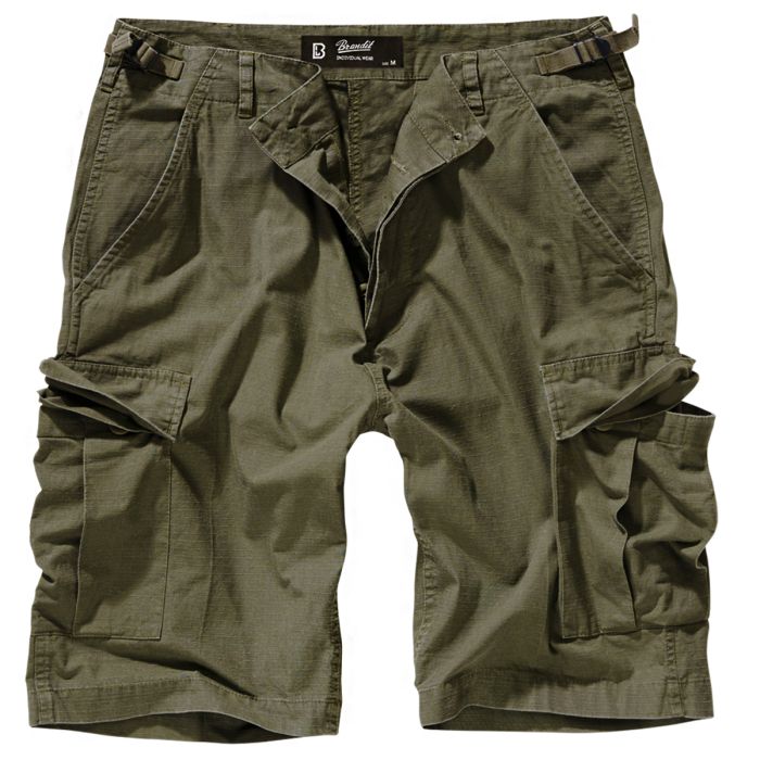 Front view of a pair of BDU Ripstop Shorts in olive.