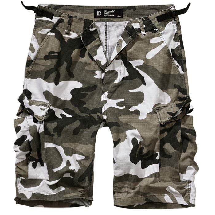 Front view of a pair of BDU Ripstop Shorts Urban Camo