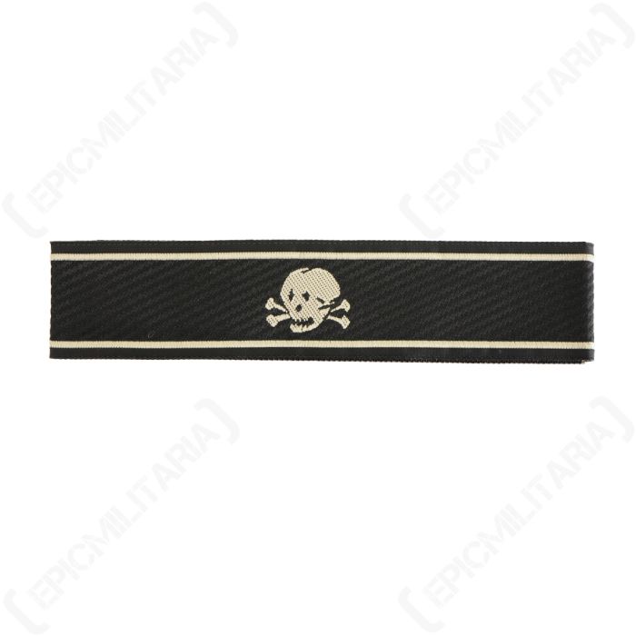 WW2 German Totenkopf Skull Bevo Cuff Title - Epic Militaria