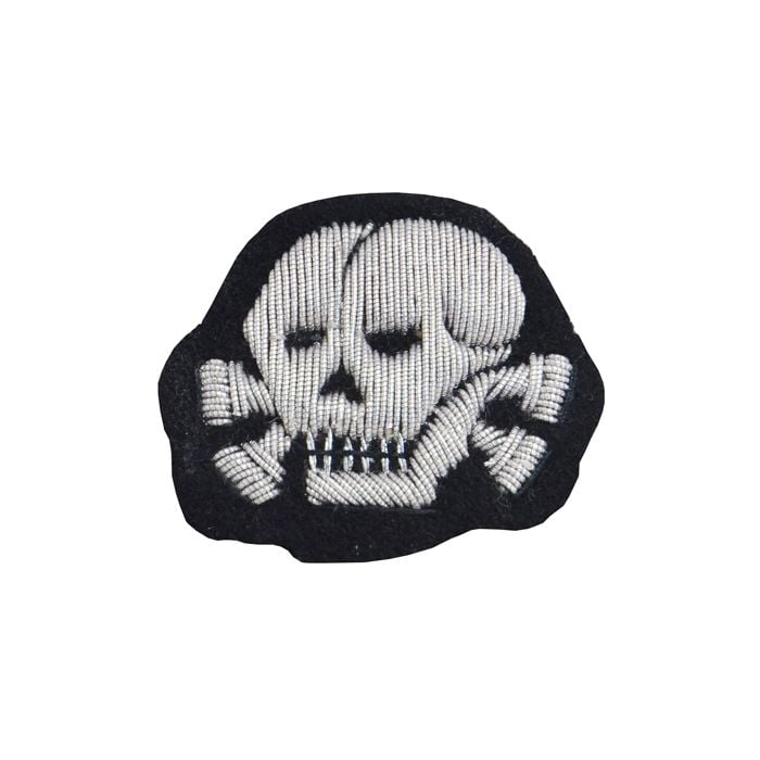 This view shows the close up of an SS-Officer Cap Skull.