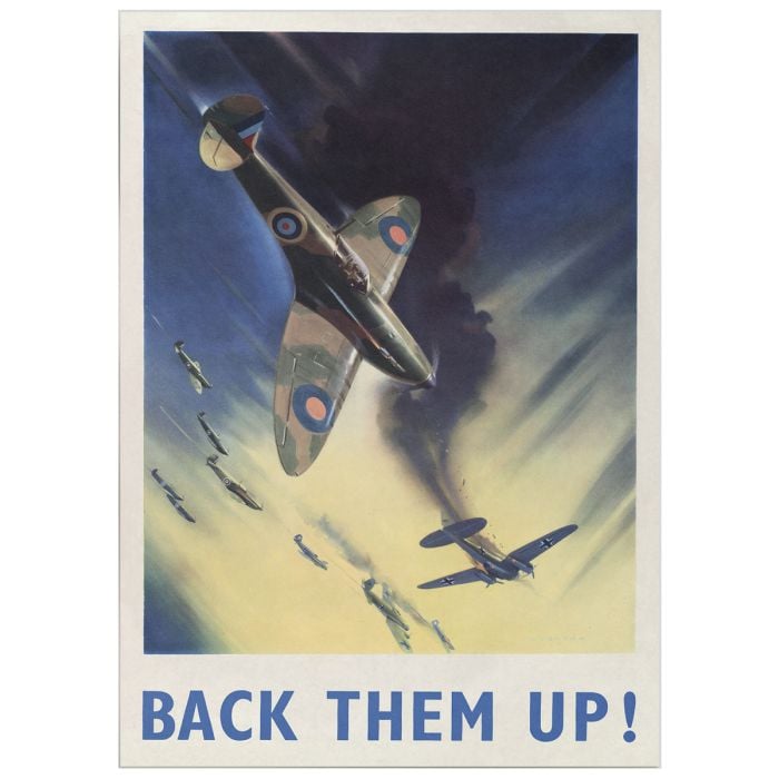 This view shows the front of the "Back Them Up!" - British WW2 Poster .