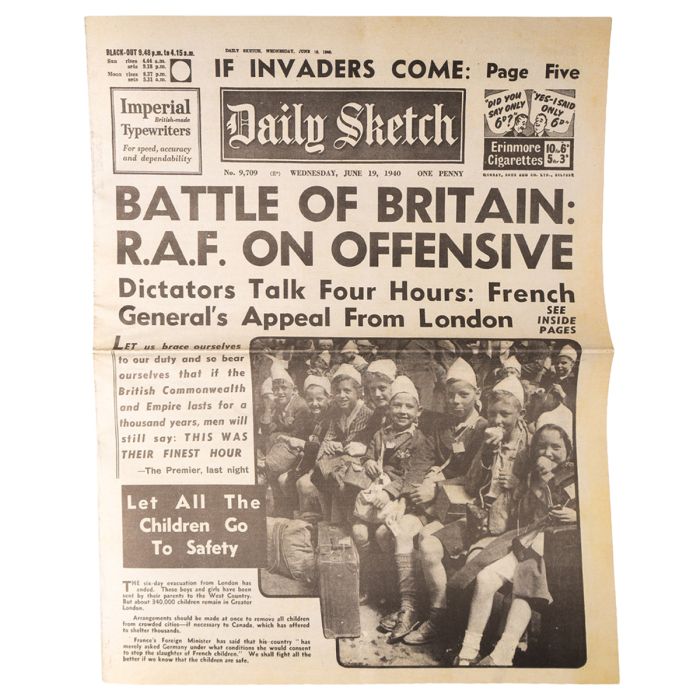 This view shows the front of the newspaper.