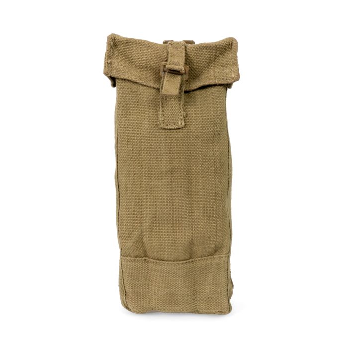 This view shows the front of the Belgian OD Magazine Pouch Large Used