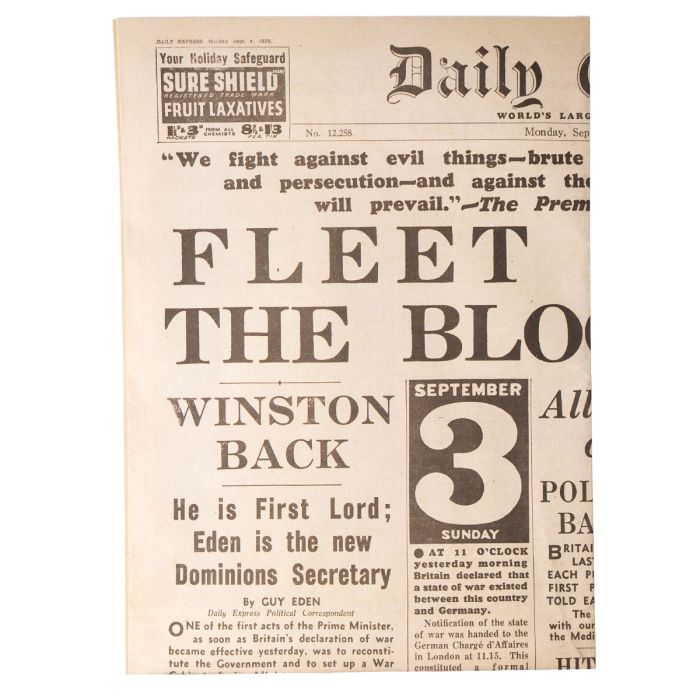 This view shows the front of the newspaper.