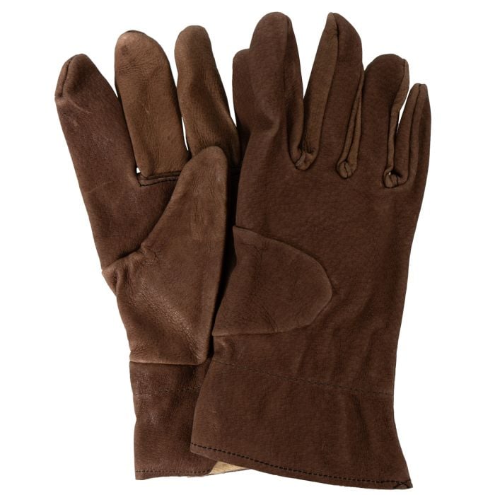 This view shows the front of the Czech Army Ladies Leather Gloves.