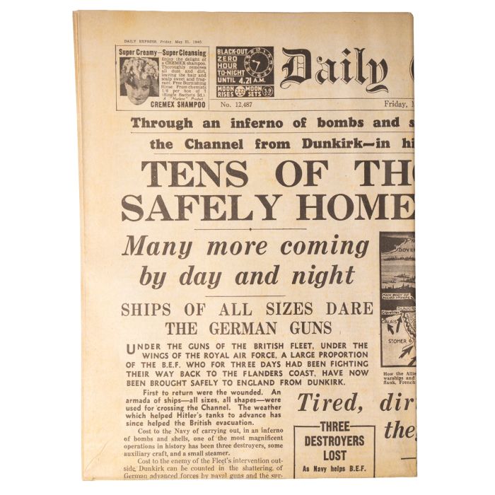 This view shows the front of the newspaper.