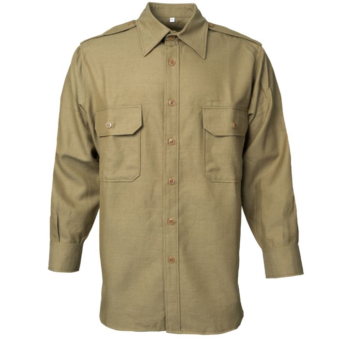 This view shows the front of the field shirt.