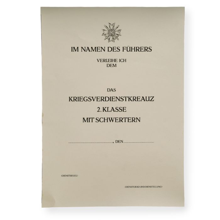 This view shows the front of the Certificate.