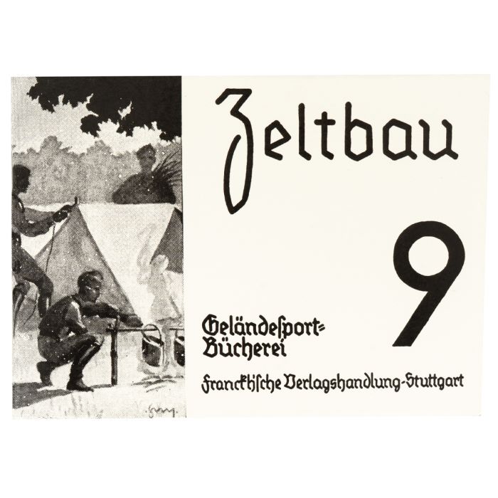 This view shows the front of the German Zeltbahn Tent Setup Manual.
