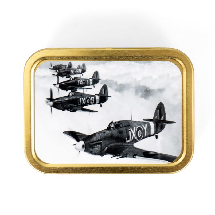 This view shows the front of the Hawker Hurricane Tin.