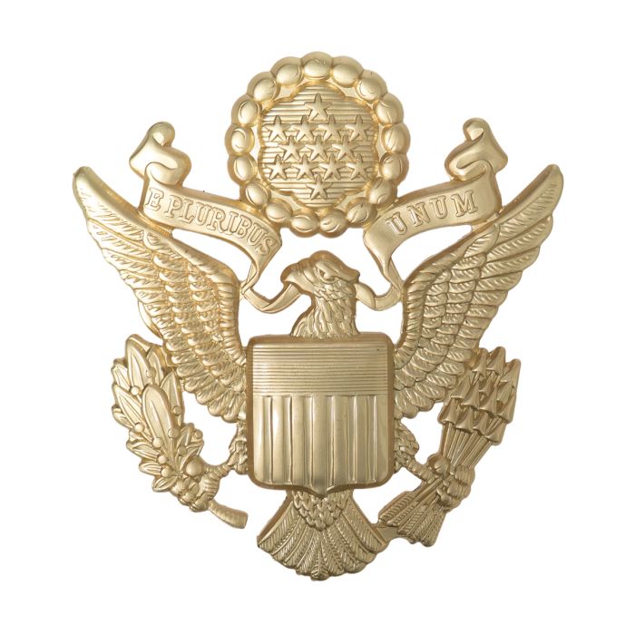 This view shows the front of the badge.