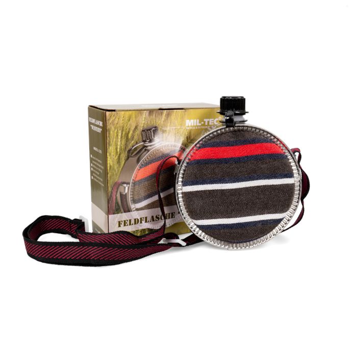 750ml Blanket canteen water bottle from the front with box