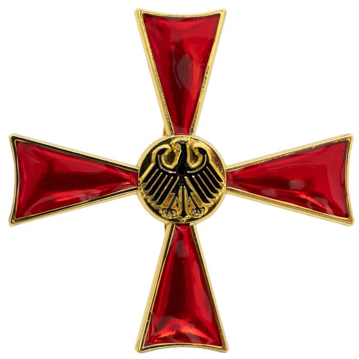 This view shows the front of the badge.