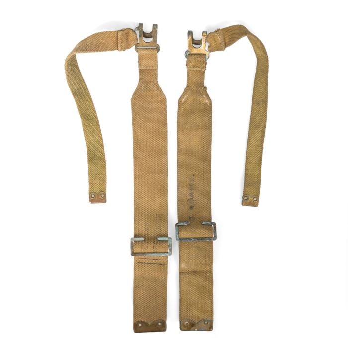 Front view of a pair of Original British Army L-Straps.