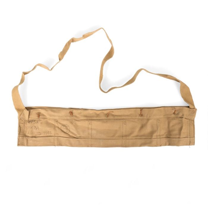 Original British Army Lee Enfield .303 Cotton Ammo Bandolier Main image showing strap